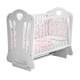 Кроватка для новорожденного Laluca Sharlotta с поперечным маятником, без декора, в белом цвете