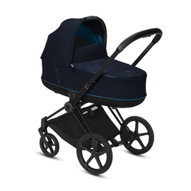 Детская коляска для новорожденных 1 в 1 Cybex Priam Lux 2020, Nautical Blue  на раме Matt Black