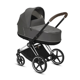 Детская коляска для новорожденных 1 в 1 Cybex Priam Lux 2020, Soho Grey  на раме Chrome Brown