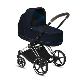 Детская коляска для новорожденных 1 в 1 Cybex Priam Lux 2020, Nautical Blue  на раме Chrome Brown