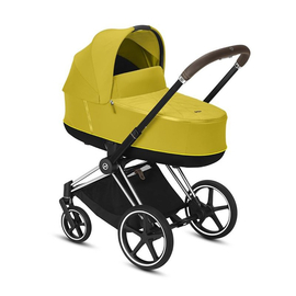 Детская коляска для новорожденных 1 в 1 Cybex Priam Lux 2020, Mustard Yellow  на раме Chrome Brown