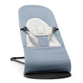 Кресло-шезлонг для новорожденных BabyBjorn Balance Cotton Jersey голубой с серым