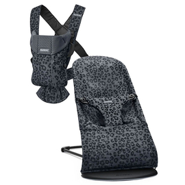 Набор кресло-шезлонг Bliss Mesh и рюкзак-кенгуру MINI Mesh цвета Леопард антрацит от BabyBjorn