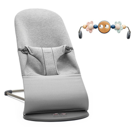 Набор BabyBjorn кресло-шезлонг Bliss Mesh светло-серый и игрушка Веселые глазки