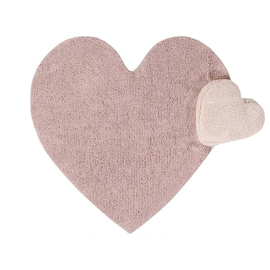 Хлопковый стираемый ковер  с подушкой Lorena Canals, сердце розовое