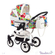 Детская модульная коляска 2 в 1 Reindeer Lily L4101 рама City, с белыми вставками и рисунком "Попугай"