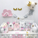 Комплект бортиков №3 для девочки "Маленькая Принцесса" в кроватку на 4 стороны, 9 предметов с Зайкой Лулу в веночке, Совой и Оленем