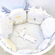 Комплект бортиков (бамперов) в круглую кроватку Новорожденному "Белая Сказка" из 7 предметов