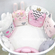 Комплект бортиков (бамперов) в круглую кроватку Новорожденному "Маленькая принцесса" из 7 предметов