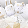 Комплект бортиков (бамперов) в овальную кроватку Новорожденному "Белая Сказка" из 10 предметов