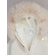 Утепленный комбинезон для новорожденного с капюшоном и меховой отделкой и кружевом Наследник Выжанова, экрю