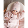 Вязаный комбинезон для новорожденного Наследник Выжанова с подкладкой из хлопка, розовый меланж