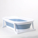 Детская складная ванночка Bebo Bathtub с надувным матрасиком-вкладышем для купания + термометр и набор игрушек для купания, голубая