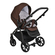 Детская коляска для новорожденных 2 в 1 Tutis Nanni,  Темный Шоколад+Кожа Капучино Металлик