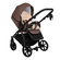 Детская коляска для новорожденных 2 в 1 Tutis Nanni,  Темно-Коричневая + Кожа Капучино Метталик